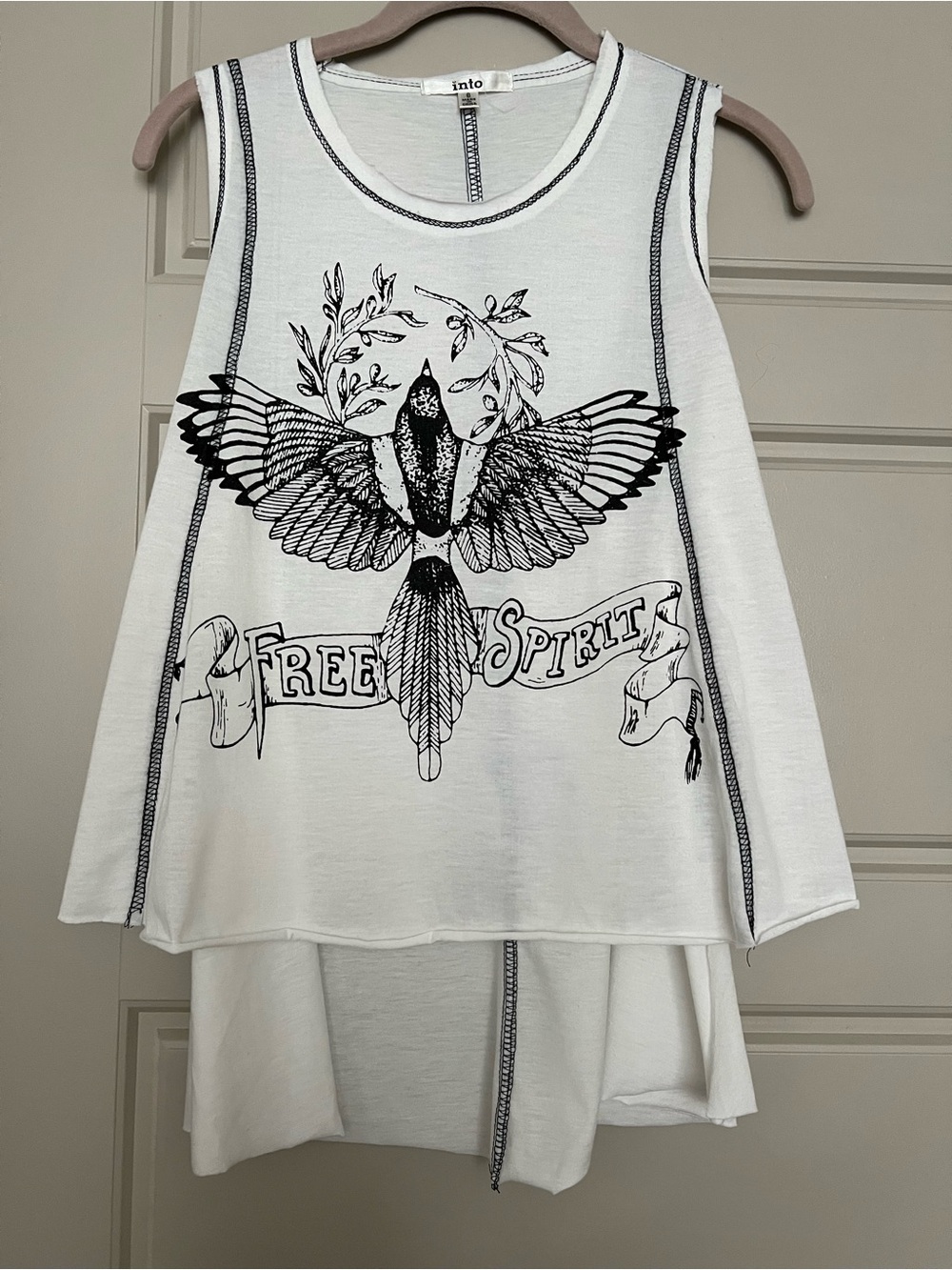 Into White 'Free Spirit' Sleeveless Graphic Top